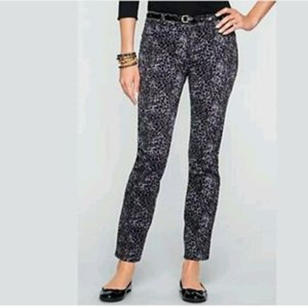 Talbots Animal Leopard Print Signature Fit Stretch Pants Women's Size 8P